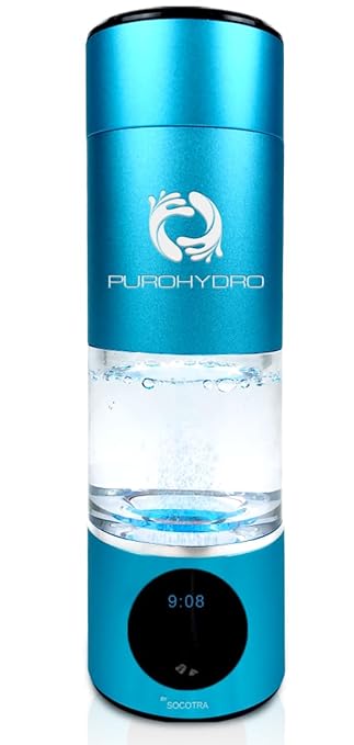 Hydrogen Water Bottle,Portable Rechargeable Hydrogen Water Bottle Generator for Home Office Travel Hydrogen Water Machine Improve Water Quality Eco-Friendly Glass,Ionized Hydration Technology SOCOTRA