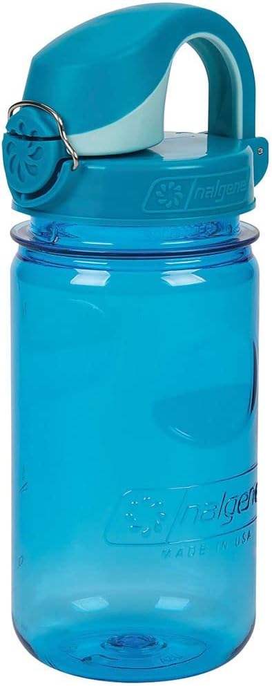 Nalgene Sustain Tritan BPA-Free Kids On The Fly Water Bottle Made with Material Derived from 50% Plastic Waste, Leak Proof, Durable, BPA Free, Carabiner Friendly, Reusable, 12 oz