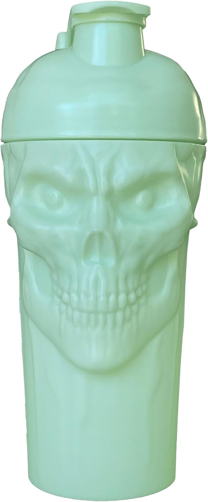 JNX SPORTS The Curse! Skull Shaker Bottle, 24-Ounce, Mint Green Limited Edition, Supplement Mixer with Classic Loop Top
