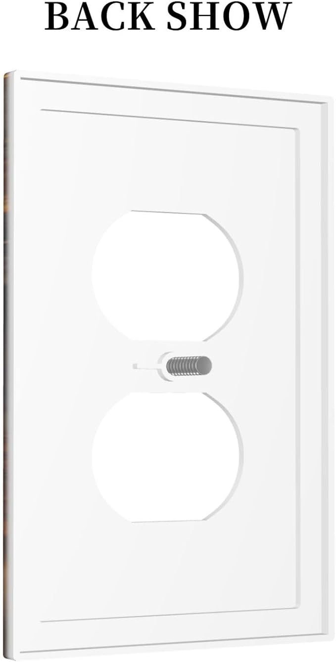 Gradient Abstract Ripple Blue Gold Marble Printed Single Duplex Wall Plate Covers Light Switch Cover 1 Gang Outlet Plate Decorative Switchplate Covers Electrical Faceplate for Kitchen Bathroom Decor