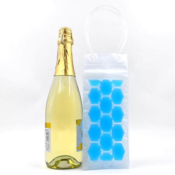 Wine Cooler Bag, Ice Bag for Wine Beer Bottle (2 Pack) Instant Cooling and Keeps Your Drink Cold Keep Cool and Chill Champagne Wine (Blue (2 Pack))