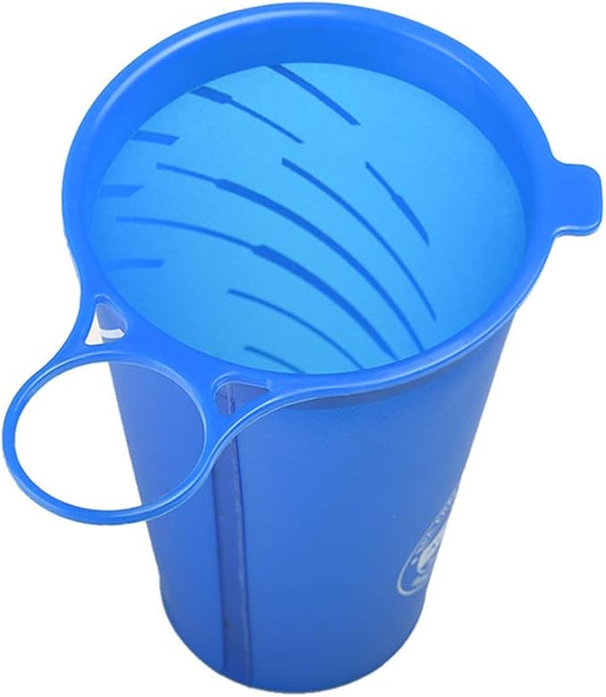 AONIJIE 2 Pcs Sports Collapsible Water Bottle BPA Free + 2 Pcs Replacement Straws Lid - TPU Soft Drink Water Kettle Foldable Flask for Hiking Bicycling Running Climbing (Dark Blue)