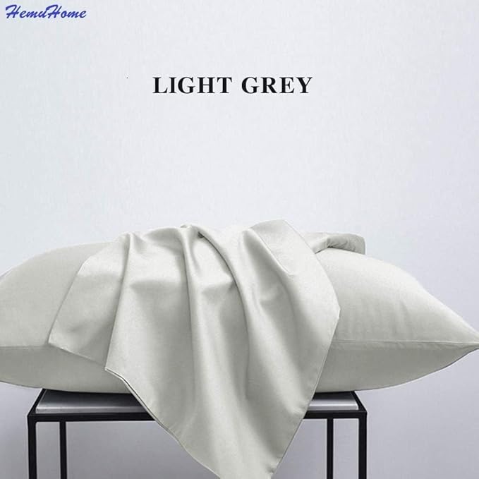 Toddler Pillowcase Set of 2 PC 600 TC 100% Egyptian Cotton Toodler 14x20 Inch Small Baby Travel Pillow Case Envelope Closer Decorative Soft Cozy Travel Kids Nursery Pillow Cases, Light Grey Solid