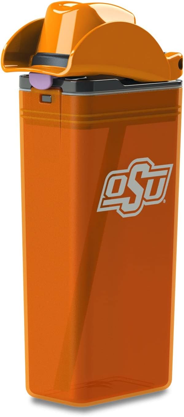 Reusable Water Bottle | Officially Licensed NCAA Sports Bottle | BPA Free | Dishwasher Safe | Pistol Pete Mascot | 12 oz Drink in the Box - Oklahoma State University