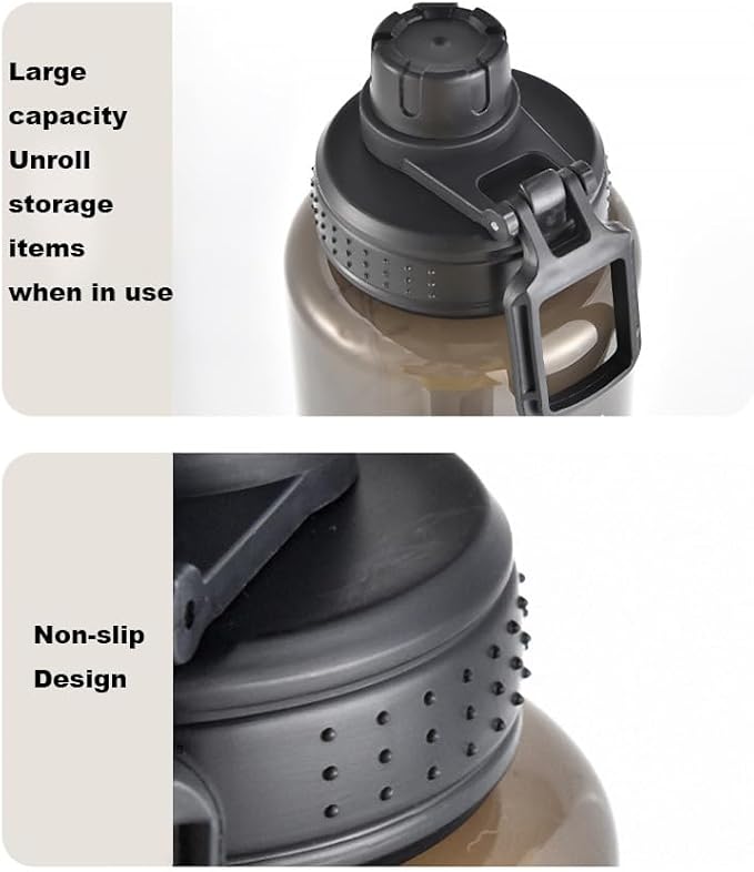 Water Bottles 20oz Portable Cup PC Material BPA-Free Wide Mouth Leakproof Sports Water Bottles with Handle, Gym Space Cup For Fitness Yoga Workouts