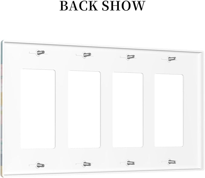 Mid Century Modern Atomic Cute Cats 4 Gang Rocker Decora Light Switch Cover Outlet Covers Wall Plate Decorative Switchplate Electrical Faceplate GFCI for Kidroom Nursery Bedroom Decor