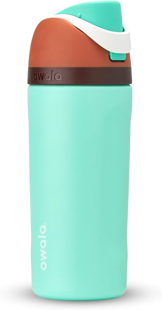 Owala Kids FreeSip Insulated Stainless Steel Water Bottle with Straw, BPA-Free Sports Water Bottle, Great for Travel, 16 oz, Mint Chocolate