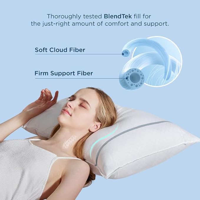 Bedsure Hotel Pillows - Luxury Bed Pillows for Sleeping with Decoration Strip Breathable Cover Soft & Supportive Pillows for Side, Back or Stomach Sleepers (2, Grey, Standard)