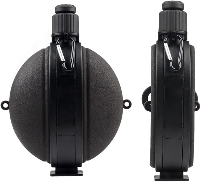 Collapsible Water Bottle 19.8 oz，Silicone Foldable Canteen Kettle,Water Jug with Compass for Outdoor Camping，Hiking，Backpacking，Traveling (Black)