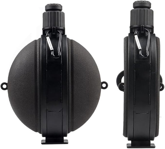 Collapsible Water Bottle 19.8 oz，Silicone Foldable Canteen Kettle,Water Jug with Compass for Outdoor Camping，Hiking，Backpacking，Traveling (Black)