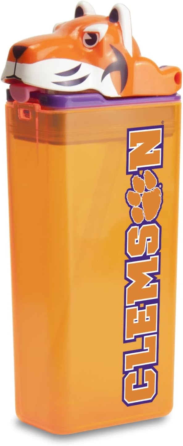 Reusable Water Bottle | Officially Licensed NCAA Sports Bottle | BPA Free | Dishwasher Safe | Clemson Tiger Mascot | 12 oz Drink in the Box - Clemson University
