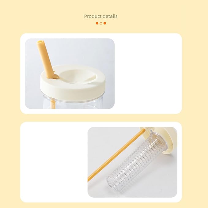 Keenso 700ml Drop Resistant Straw Water Bottle, PC Plastic Infuser Water Bottle with Leak Proof Seal, Large Capacity Straw Water Bottle Infuser Easy Hydration, for Outdoor Daily Sports