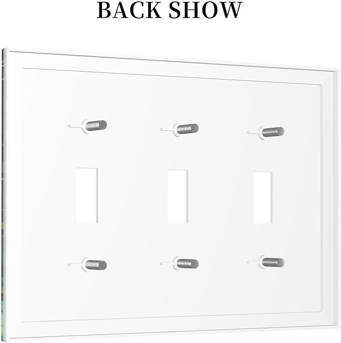 Green Dark Forest Mystical Mushroom 3 Gang Light Switch Covers Triple Toggle Wall Plate Decorative Switchplate Electrical Faceplate for Country Bathroom Bedroom Kitchen Decor