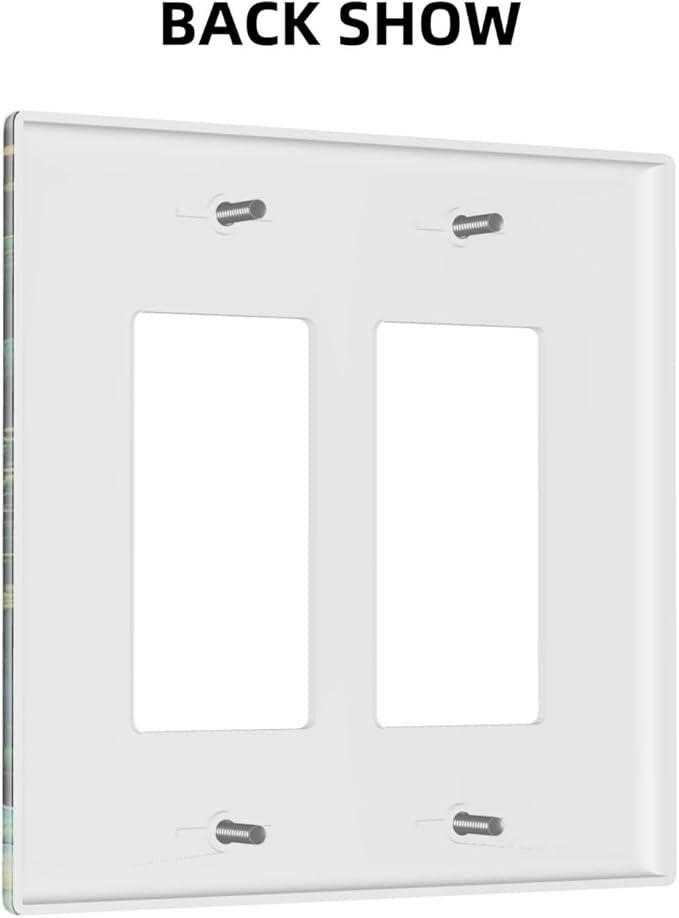 Green Dark Forest Mystical Mushroom 2 Gang Rocker Decora Light Switch Covers Dual Outlet Covers Wall Plate Decorative Switchplate Electrical Faceplate GFCI for Country Bathroom Bedroom Decor