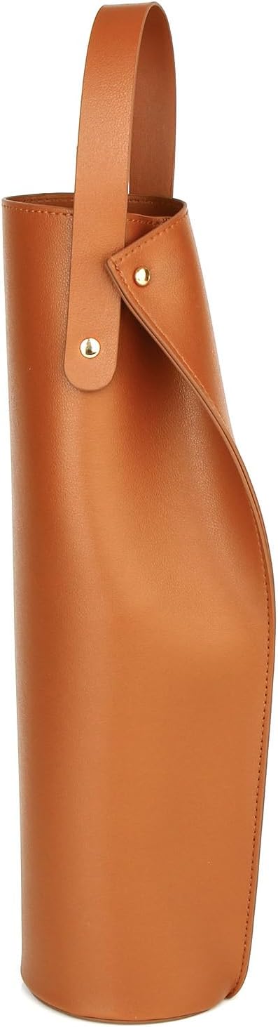 Wine Gift Bag, Reusable PVC Leather Wine Tote Carrier, Double Layered bag, Birthday Bridal Showers Holiday Gifts