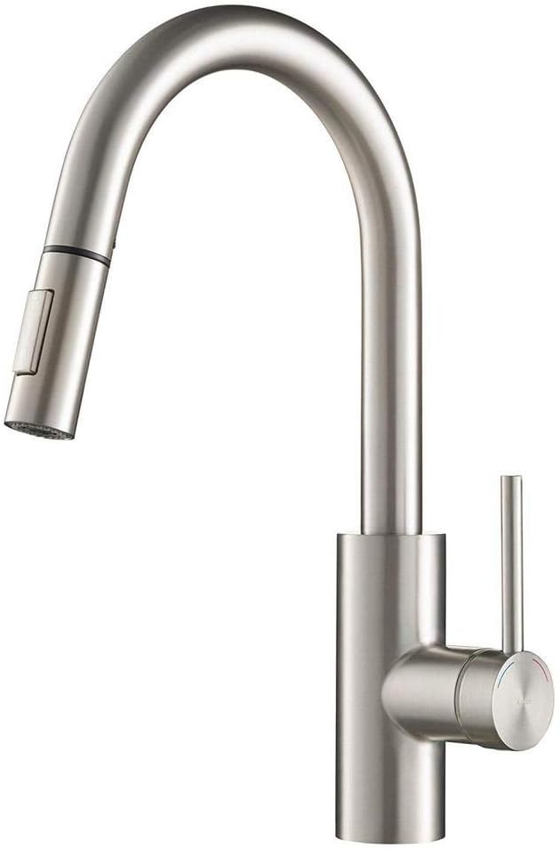 Kraus Oletto Spot Free Stainless Steel Dual Function Kitchen Faucets with Pull Down Sprayer, KPF-2620SFS