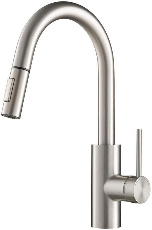 Kraus Oletto Spot Free Stainless Steel Dual Function Kitchen Faucets with Pull Down Sprayer, KPF-2620SFS