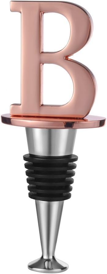 Miicol Wine Stopper, Prosecco Stopper, Wine Bottle Stopper, Personalised Champagne Stopper, Rose Gold Wine Accessories, Wine Lovers Gift, Monogram Gift, Letter B