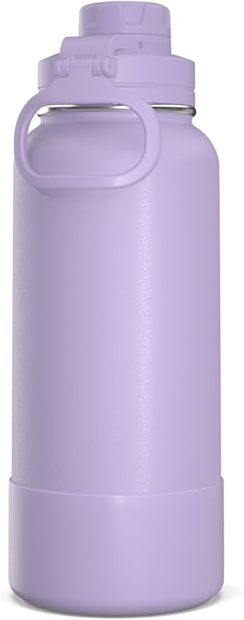 Hydrapeak 32oz Sport Insulated Water Bottle with Chug Lid, Premium Stainless Steel Water Bottles, Leak & Spill Proof, Keeps Drinks Cold for 24 Hours, Hot for 12 Hours (32oz, Lavender)
