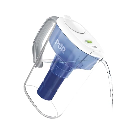 PUR 7-Cup Water Filter Pitcher with 1 Genuine PUR Filter, 3-in-1 Powerful Filtration, BPA Free, Dishwasher Safe, White, PPT710WA