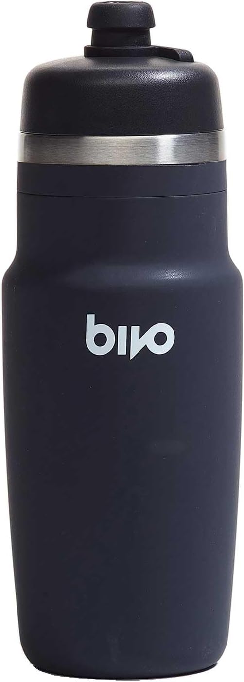 One 21oz Non Insulated Stainless Steel Bike Water Bottle - Lightweight for Cycling, Travel, Kids - No Plastic Taste, Fits Most Cages, Dishwasher Safe - (Black)