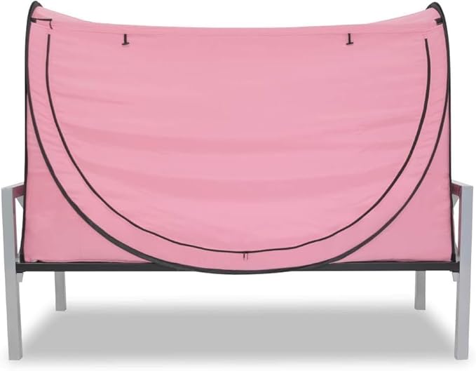 Privacy Pop up Eclipse Bed Tent Bed Drapes (Pink, Full)