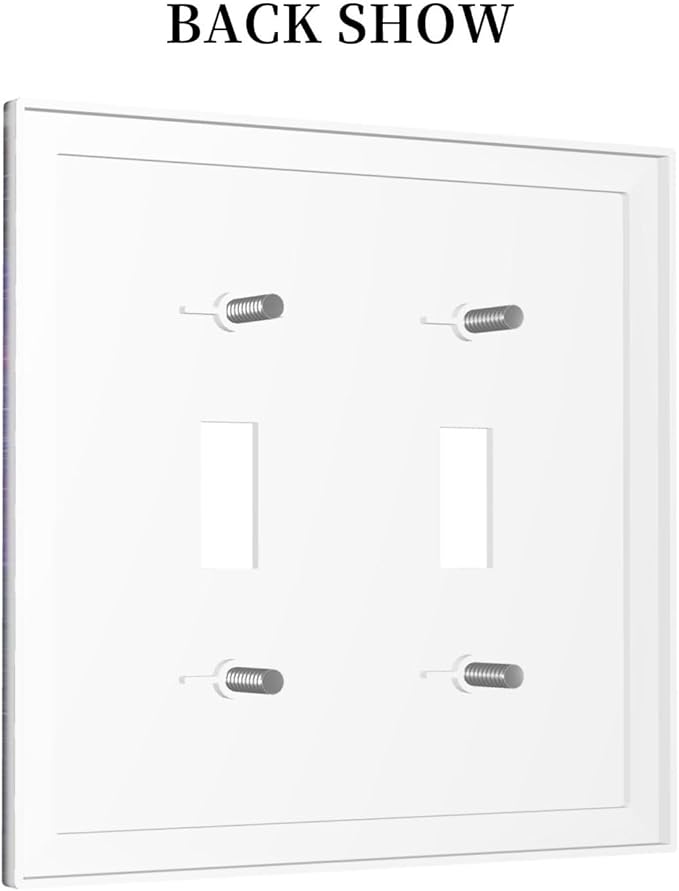 ABC Outer Space Double Toggle Light Switch Cover Decorative Alphabet Galaxy Boys Educational 2 Gang Wall Plate Electrical Faceplate Switchplate for Kidroom Nursery Boyroom Living Room Decor