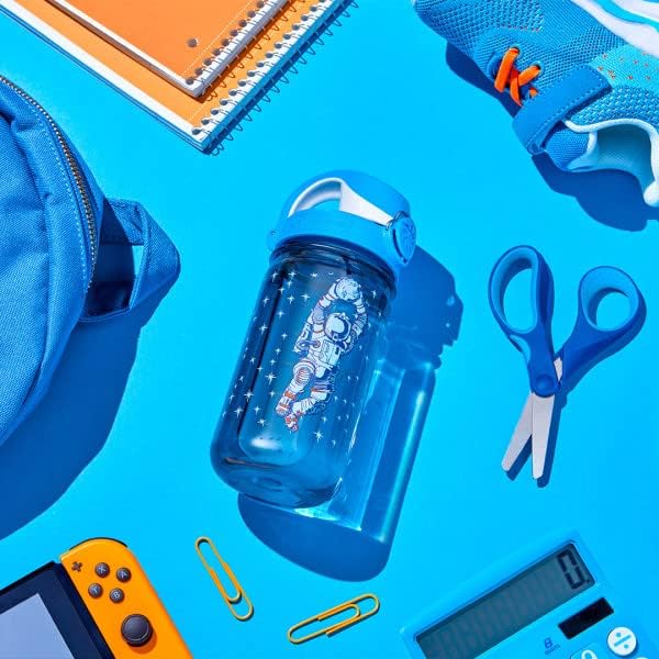 Nalgene Sustain Tritan BPA-Free Kids On The Fly Water Bottle Made with Material Derived from 50% Plastic Waste, Leak Proof, Durable, BPA Free, Carabiner Friendly, Reusable, 12 oz