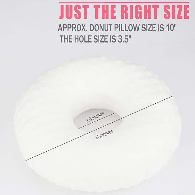 Ear Hole Piercing Pillows for Ear Pain Side Sleeping CNH Pillow Pressure Sore Pain Relief Ear Guard Protector Lifesaver Tinnitus Support Neck Head, Minky Dot White