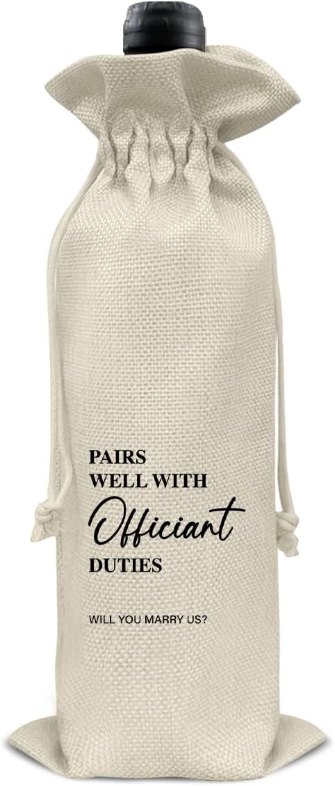 Officiant Wine Bag Wedding Officiant Wine Gift Bag Officiant Proposal Gifts Pastor Gift