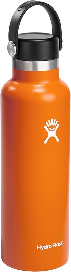 Hydro Flask Stainless Steel Standard Mouth Water Bottle with Flex Cap and Double-Wall Vacuum Insulation