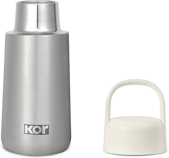 KOR Melrose 12oz Double Wall Insulated Water Bottle - Keeps Beverages Hot for 12hrs, Cold for 24hrs - Stainless Steel Design - Contoured Perfect Spout for Drinking