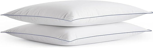 SILUI Extra Flat Soft Thin Pillows Standard Size Set of 2 Pack Bed Pillow with Down Alternative Fill for Side Back Stomach Sleepers, 20x26 Inches