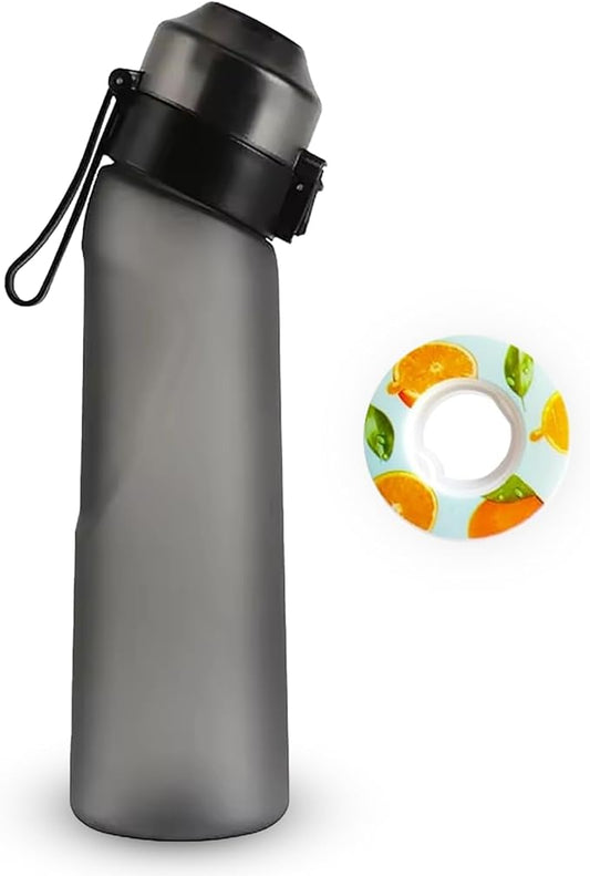 Matt Finish Water Bottle With 1 Flavor Pod | Include Straw and Strap | Silicone Leak-Proof Ring BPA Free, Air Water Bottle