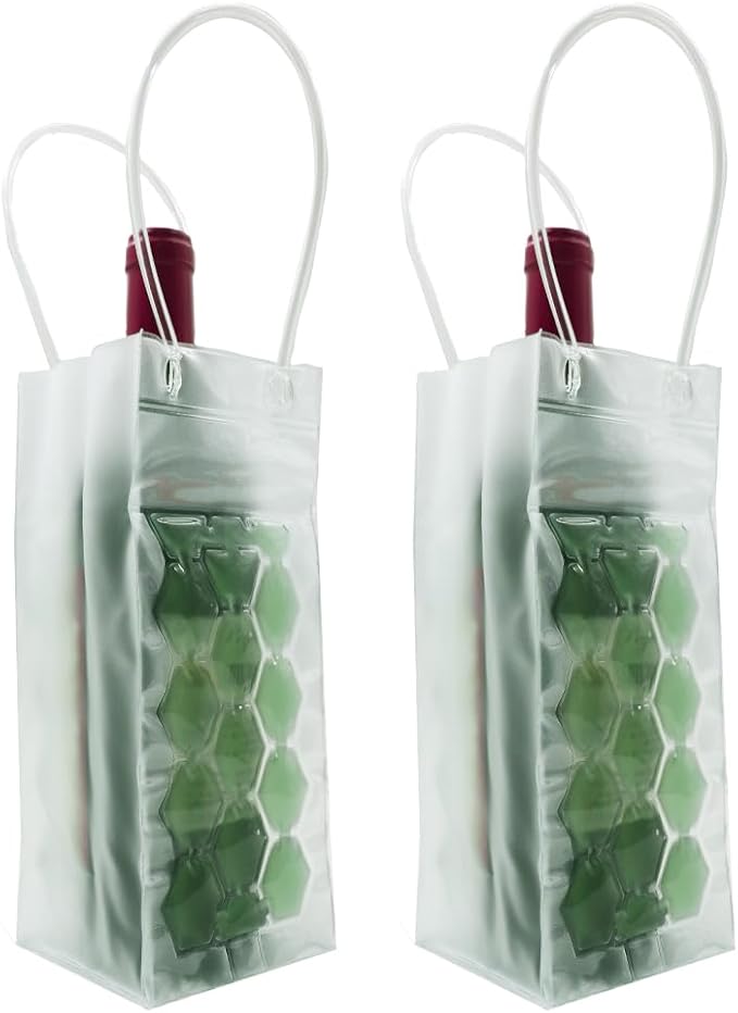 Wine Cooler Bag, Ice Bag for Wine Beer Bottle (2 Pack) Instant Cooling and Keeps Your Drink Cold Keep Cool and Chill Champagne Wine (Teal (2 Pack))