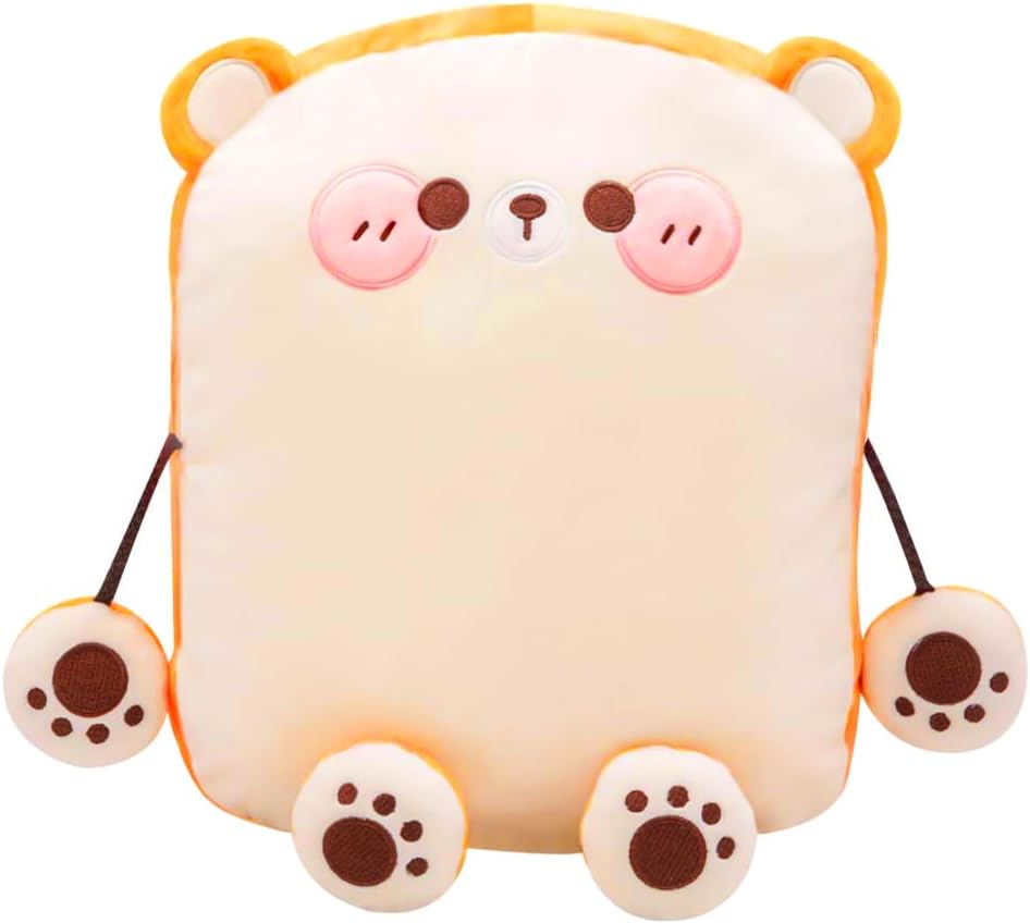Toast Bread Plush Pillow Toy Bread Doll Funny Cute Food Plushies Stuffed Animal Soft Birthday Party Xmas Gifts 12in (Bread Bear, OneSize)