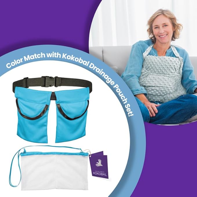 Mastectomy Pillow Post Op Pillow for Breast Surgery Recovery | Choose The Color for You | Hand Ice-Pack Pockets | Converts to Cloud Soft Cushion (Serene Sky)