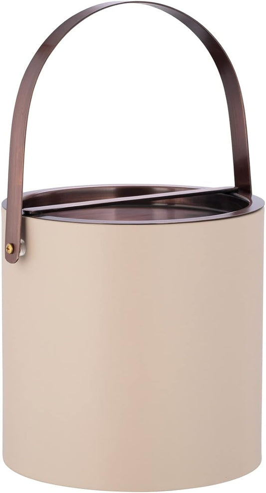 Kraftware 3qt Oil Rubbed Bronze Arch Handle & Bridge Cover: Taupe Barcelona 3 Quart Ice Bucket