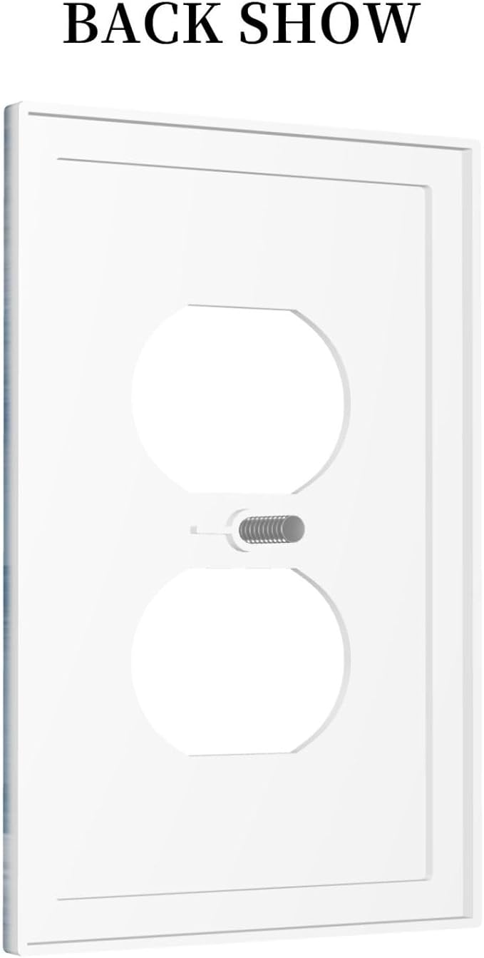 Rustic Teal Blue Daisy Floral Single Duplex Wall Plate Covers Light Switch Cover 1 Gang Outlet Plate Decorative Switchplate Covers Electrical Faceplate for Country Bathroom Bedroom Kitchen Decor