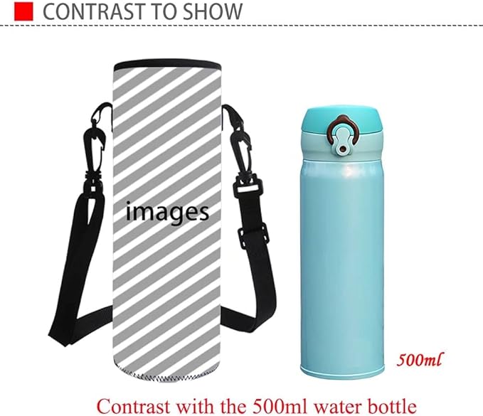 GIFTPUZZ Rainbow Tie Dye Water Bottle Carrier Pocket Neoprene Durable Machine Washable Pull On Girls Boys Bottle Sleeve Holder for Glass Bottles Travel Outdoor Walking Hands Free 1000-1200ml Colored