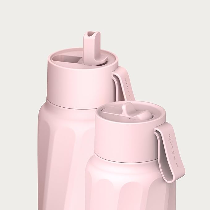 Vita Insulated Smart Water Bottle, Intake Tracker, Water Safety Analyzer, LED Reminder, BPA Free, 18 oz Double Wall Vacuum Stainless Steel Thermos (Flip Lid + Straw), Ideal Gift for Dad