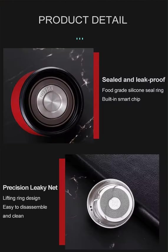 Smart Stainless Steel Water Bottle with LED Temperature Display, 16oz (480ml), Double Wall, Reusable Tumbler (Silver)