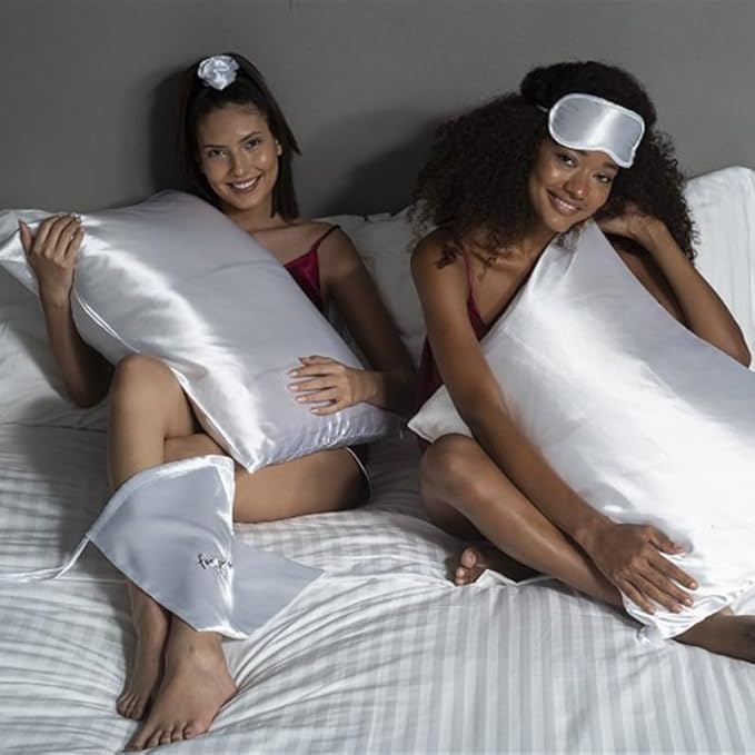 Satin Beauty Pillowcase for Hair and Skin with Hidden Zipper. 20x26 Inches 2 Pack Pillowcases. Soft Breathable Smooth Cooling Pillow Covers for Sleeping. (SPW)