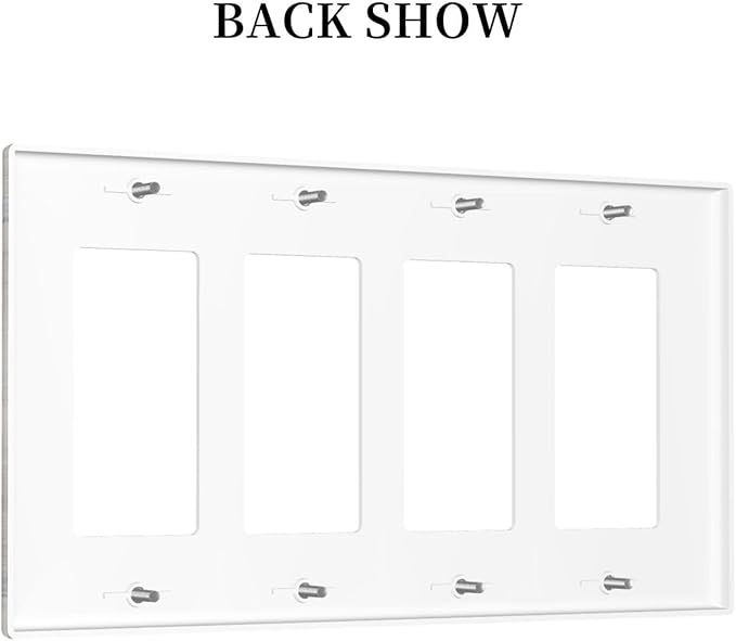 Rustic Western Wood Barn Door Horseshoe Iron Star 4 Gang Rocker Decora Light Switch Cover Outlet Covers Wall Plate Decorative Switchplate Electrical Faceplate GFCI for Farmhouse Bedroom Decor