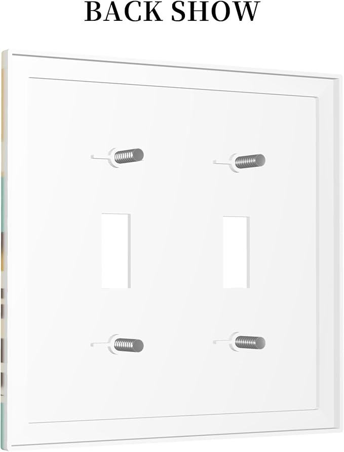 Modern Camouflage Art Double Toggle Light Switch Covers 2 Gang Wall Plate Dual Decorative Switchplate Electrical Faceplate for Bathroom Country Kitchen Bedroom Decor, 4.9" x 5"