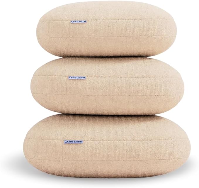 Quiet Mind The Original Weighted Pillow for Adults & Kids - (Small, Cashew, 6 lbs) - Weighted Body Pillow - Alternative to Weighted Blanket - Enhanced Deep Sleep and Stress Relief - Hug Pillow