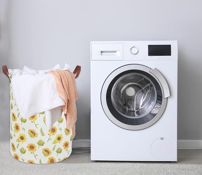 Girls Laundry Hamper,Sunflower Laundry Basket Collapsible Girls Storage Baskets for Home Decor,Office,Toy Organizer,(Sunflower)