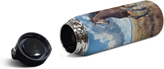 Horse Insulated Water Bottle with Handle 20 Oz Reusable Water Jug Thermal Water Bottles Keeps Iced Water Cold for Hours Sports Bottle