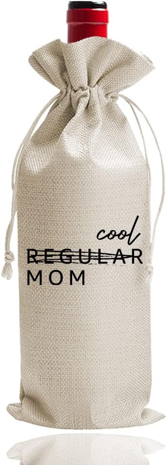 Mothers Day Wine Bag New Mom Gift - Gift from Daughter Son - Funny Wine Bag - Mothers Day Wine Bag- Cool MOM - Funny Gift for Mom - I'm not a Regular mom, I'm a Cool mom (DL084)