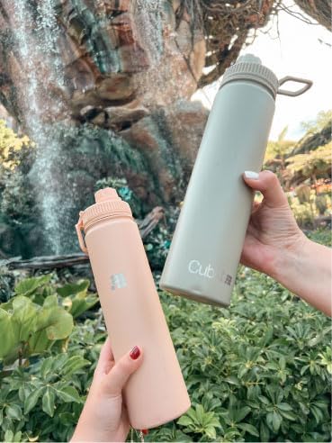 Cubitt Insulated Sports Hydro Water Bottle 24 oz, 2 Lids (Coffee Lid and Wide Mouth Twist Sports Lid), Stainless Steel, Double Walled. Cold for up to 24 hours, Hot for up to 12 hours. (Olive Green)